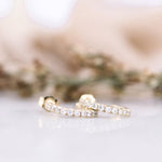 0.80 TCW Round Cut Moissanite Hoops Earrings in Gold 1