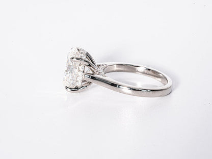 Stunning 4.0 CT Oval Shape Moissanite Engagement Ring with Hidden Halo Design 6