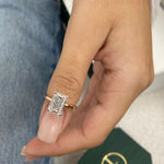 Stunning 3.0 CT Emerald Moissanite Engagement Ring with Solitaire Design 7