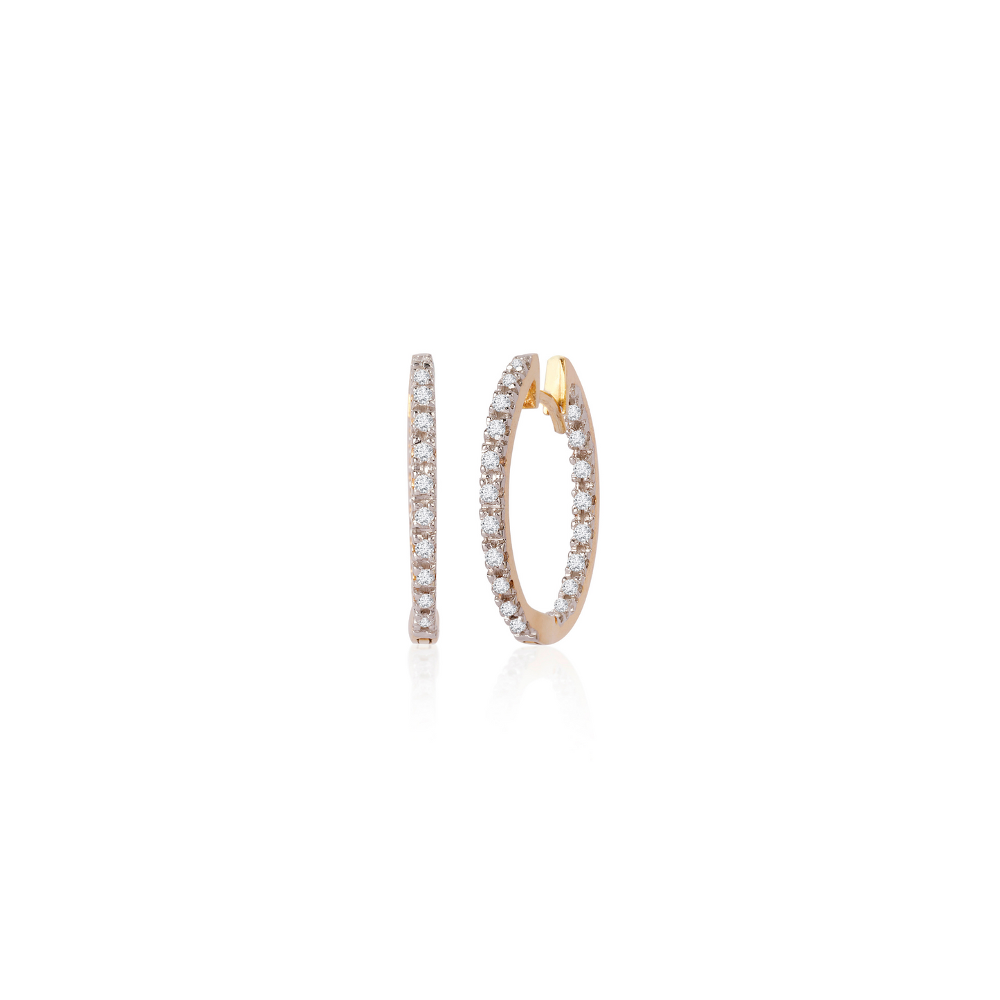 0.55 TCW Round Cut Moissanite Hoops Earrings in Gold 5
