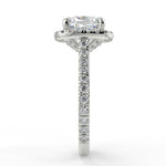 Stunning 2.40 CT Cushion Moissanite Engagement Ring with Halo & Pave Design 7