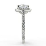 Stunning 2.40 CT Cushion Moissanite Engagement Ring with Halo & Pave Design 7
