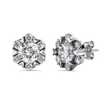 Round Cut Cubic Zirconia in 925 Sterling Silver Earrings 5