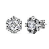 Round Cut Cubic Zirconia in 925 Sterling Silver Earrings 5