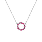 1.2 TCW Round Ruby Lab Made Diamond- July Birthstone Circle Necklace 7