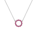 1.2 TCW Round Ruby Lab Made Diamond- July Birthstone Circle Necklace 7