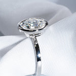 Classic 3.0 CT Oval Moissanite Engagement Ring with Bezel Design 7