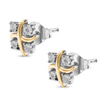 Round Cut Cubic Zirconia in 925 Sterling Silver Earrings 4