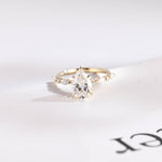 Stunning 1.0 - 2.0 CT Pear Moissanite Engagement Ring with Half Pave Design 1