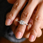 Stunning 1.0 - 2.0 CT Radiant Moissanite Engagement Ring with Double Shank & Pave Design 2