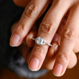 Stunning 1.0 - 2.0 CT Radiant Moissanite Engagement Ring with Double Shank & Pave Design 2