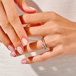 1.0 CT Round Cut Moissanite Bridal Ring Set with Round Wedding Bands 5