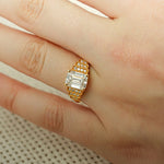 Stunning 1.0 - 2.0 CT Emerald Moissanite Engagement Ring With Cluster Design 4