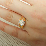 Stunning 1.0 - 2.0 CT Emerald Moissanite Engagement Ring With Cluster Design 4