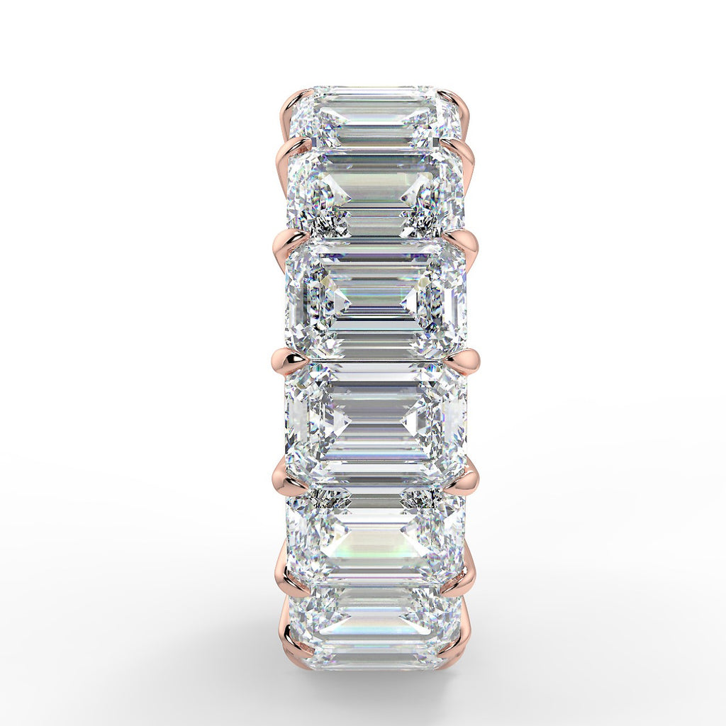 Stunning 2.50 TCW Emerald Moissanite Stones Full Eternity Wedding Bands 10