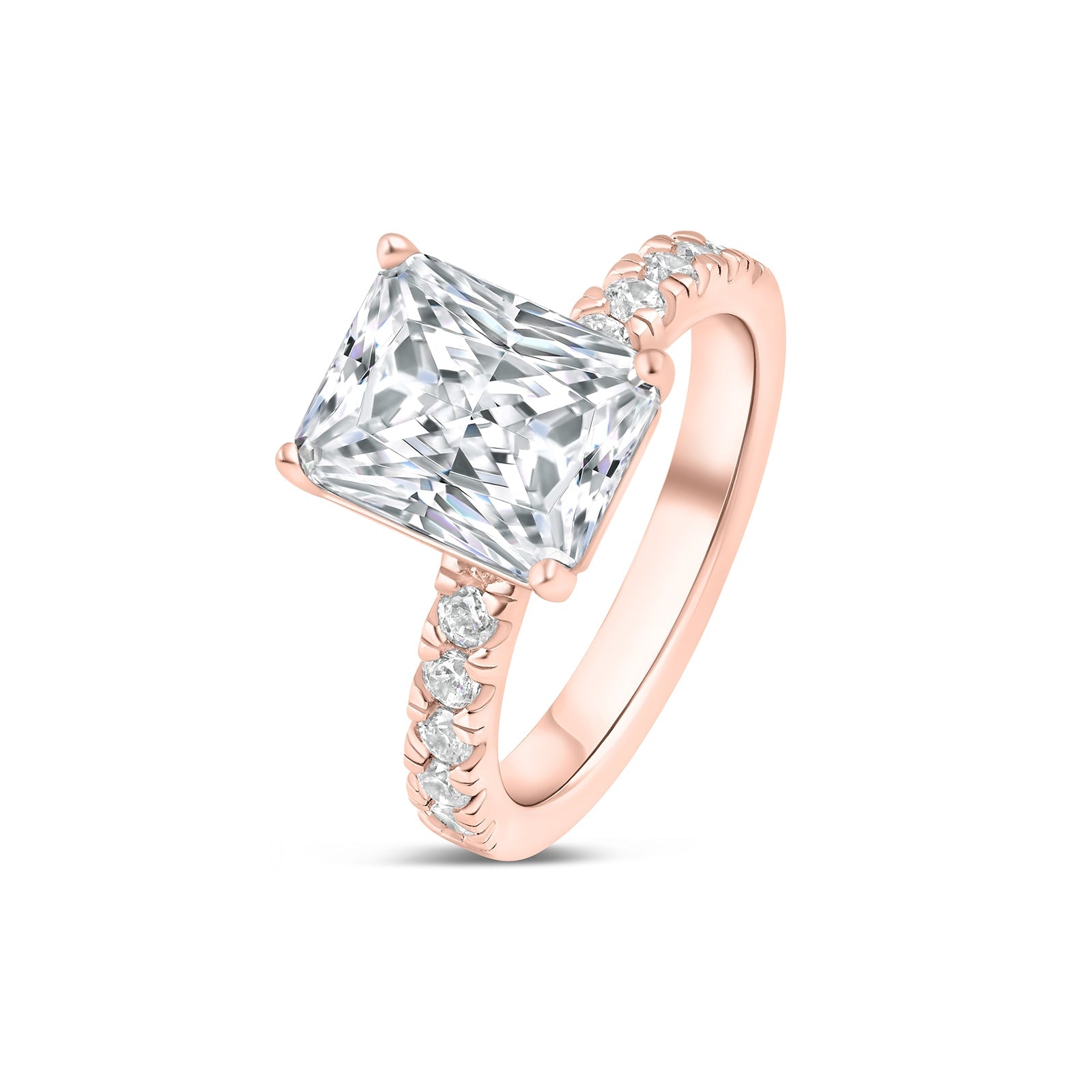 Stunning 3.75 CT Radiant Moissanite Engagement Ring with Pave Design 2