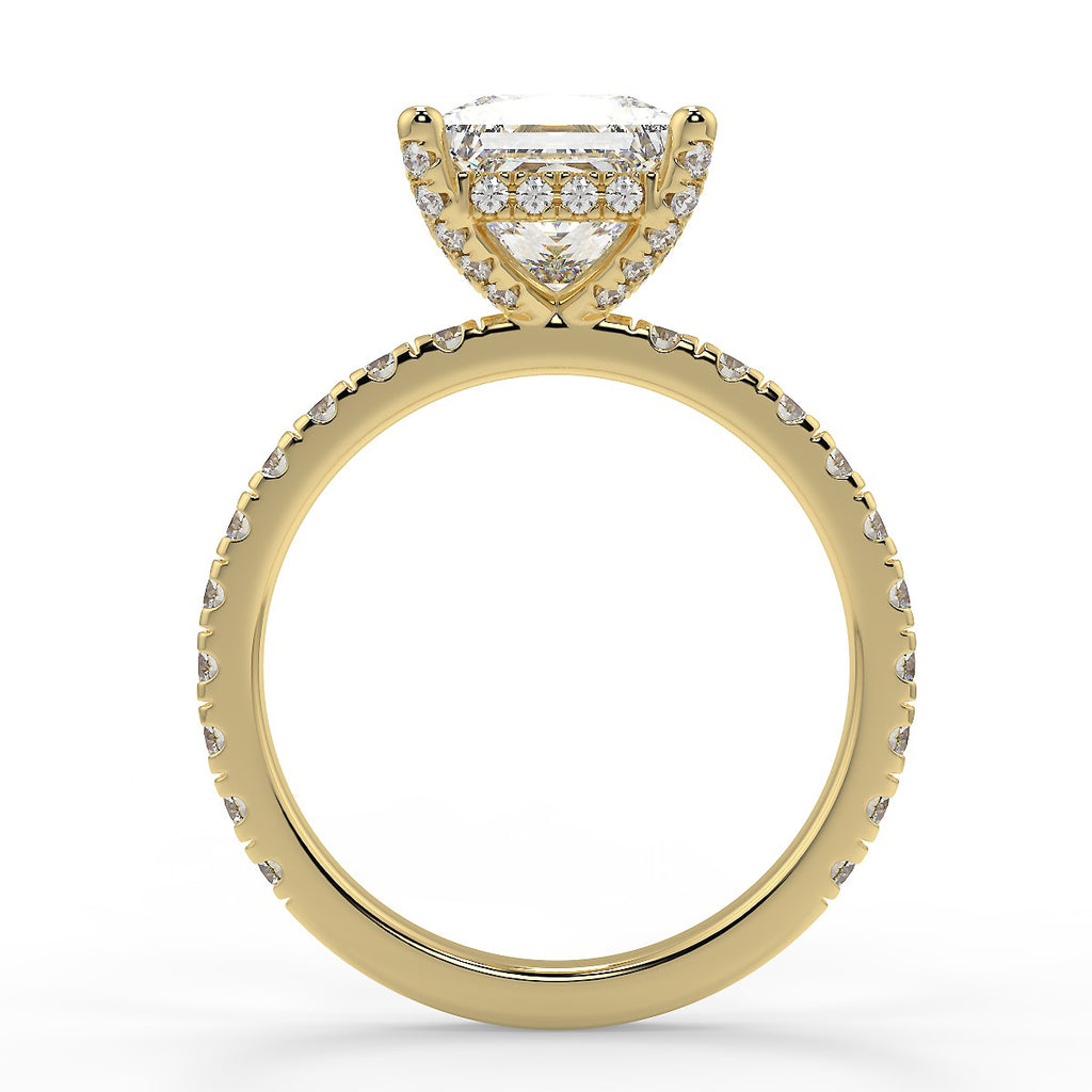 Stunning 1.70 T Princess Moissanite Engagement Ring with Hidden Halo & Pave Design 3