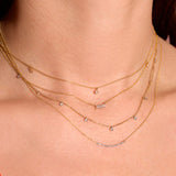 0.40 CT Round Moissanite Diamond Bead Cain Necklace in Solid Gold 3