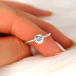 Stunning 1.0 CT Round Moissanite Engagement Ring with Solitaire Design 7