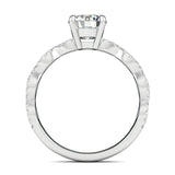 Stunning 0.5 CT Round Moissanite Stones Engagement Ring In Twisted Pave Design 3