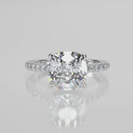 Stunning 2.45 CT Cushion Moissanite Engagement Ring with Hidden Halo & Pave Design 4