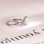 Stunning 1.0 - 2.0 CT Pear Moissanite Engagement Ring with Cluster Design 9
