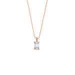 1.0 CT Emerald Cut Moissanite Diamond Solitaire Pendant Necklace in Solid Gold 7