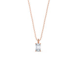 1.0 CT Emerald Cut Moissanite Diamond Solitaire Pendant Necklace in Solid Gold 7