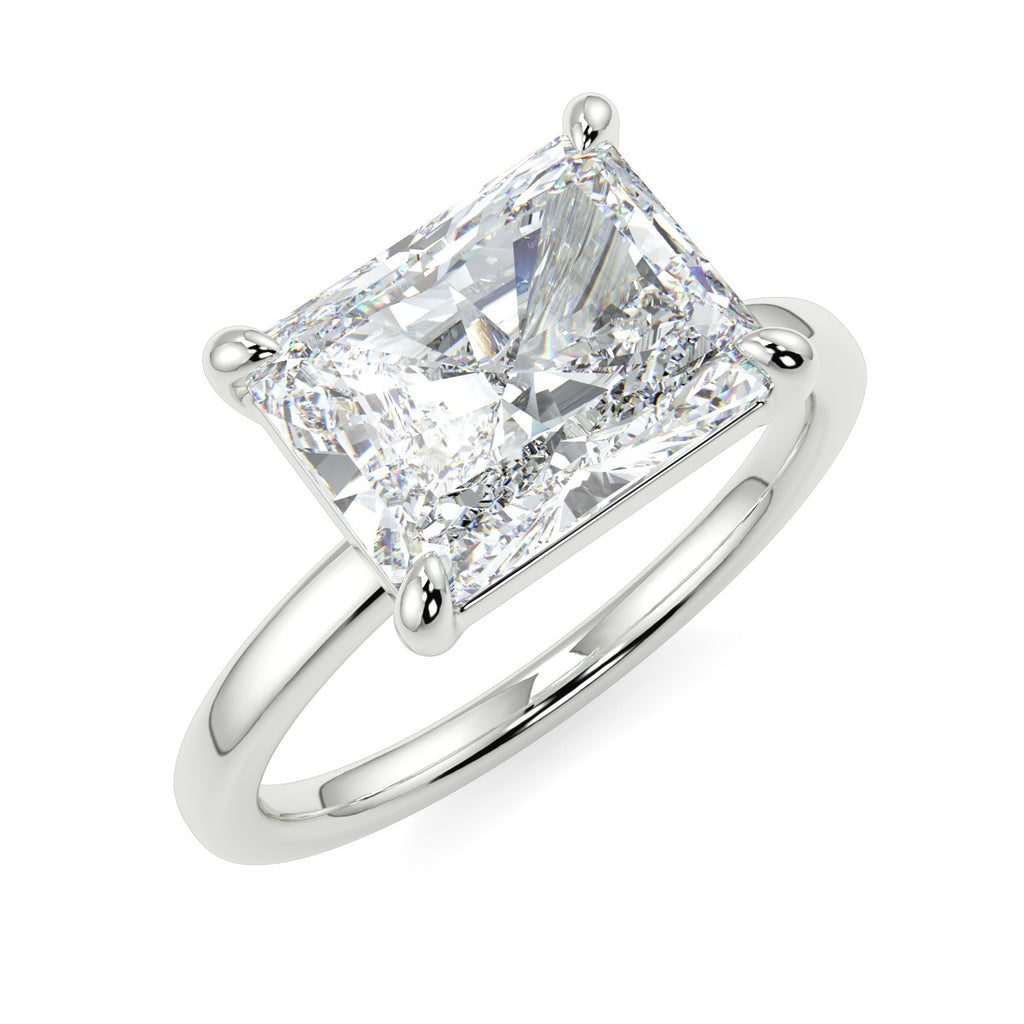 Stunning 2.45 CT East West Radiant Moissanite Engagement Ring with Solitaire Design 5