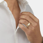 0.37 TCW Round Moissanite Two Row  Men's Wedding Band in Solid Gold 6