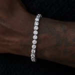 20 CT Round Moissanite Diamond Bezel Silver Bracelet For Him 2