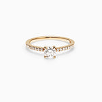 0.50 CT Round Cut Pave CVD F/VVS1 Diamond Engagement Ring 7