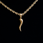 Italian Horn Pendant Silver Pendant for Him 1