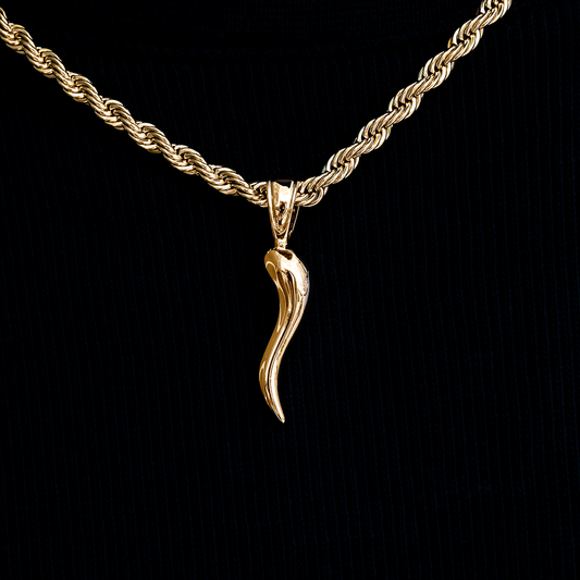 Italian Horn Pendant Silver Pendant for Him 1