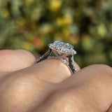 Stunning 2.57 CT Oval Moissanite Engagement Ring with Halo & Pave Design 3