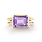 3.0 CT Emerald Amethyst Lab Made Diamond- February Birthstone Engagement Ring 1