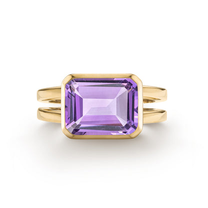 3.0 CT Emerald Amethyst Lab Made Diamond- February Birthstone Engagement Ring 1