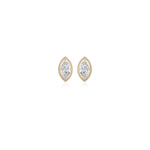 0.75 TCW Marquise & Round Cut Moissanite Halo Earrings in Gold 1