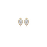 0.75 TCW Marquise & Round Cut Moissanite Halo Earrings in Gold 1