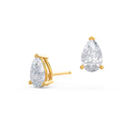 1.50 TCW Pear Shape Moissanite Stud Earrings in Gold 4