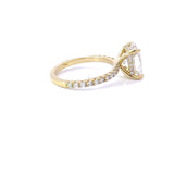 Stunning 3.0 CT Cushion Moissanite Engagement Ring with Hidden Halo & Pave Design 4