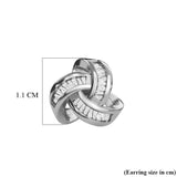 Round Cut Cubic Zirconia in 925 Sterling Silver Earrings 6