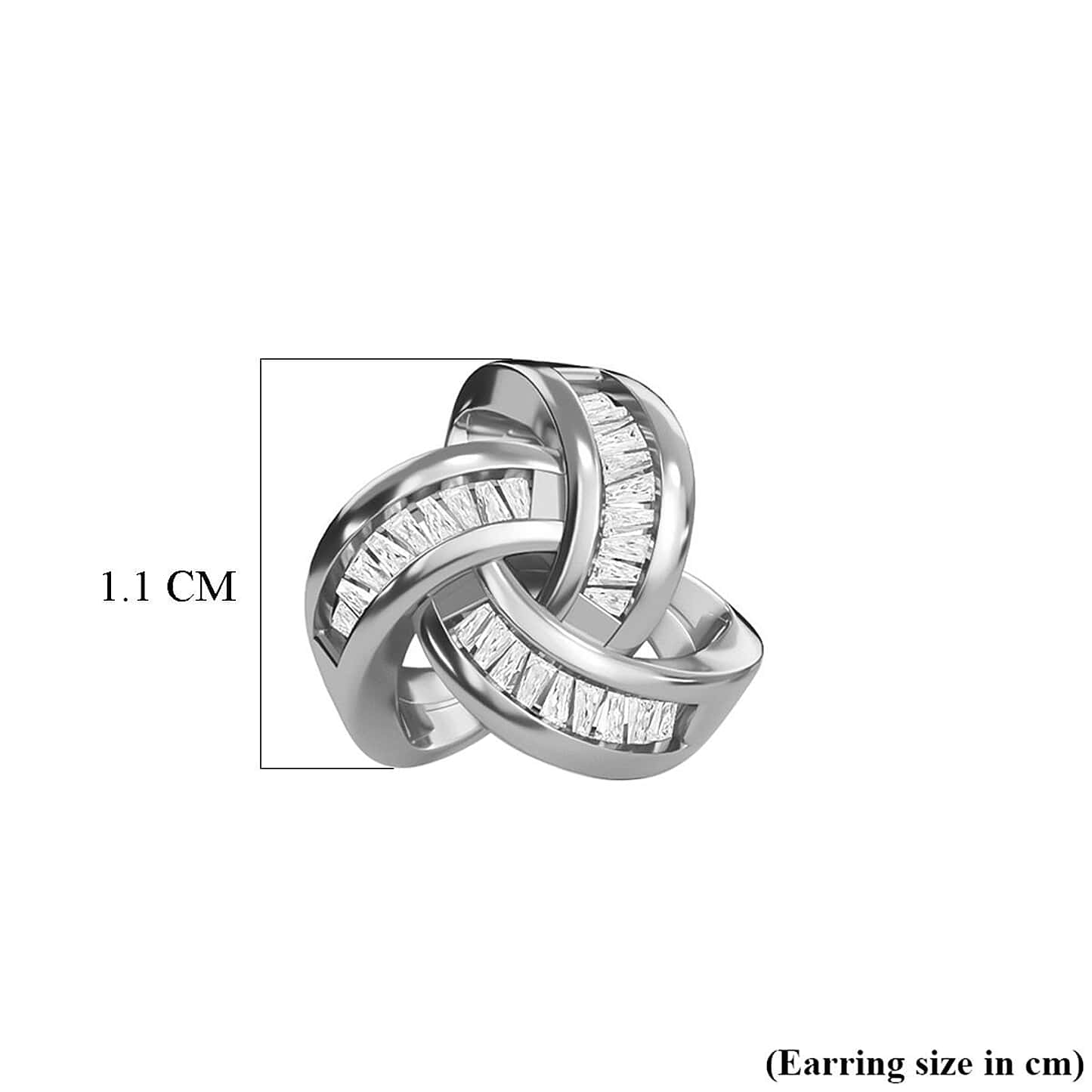 Round Cut Cubic Zirconia in 925 Sterling Silver Earrings 6