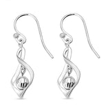 Round Cut Cubic Zirconia in 925 Sterling Silver Earrings 4