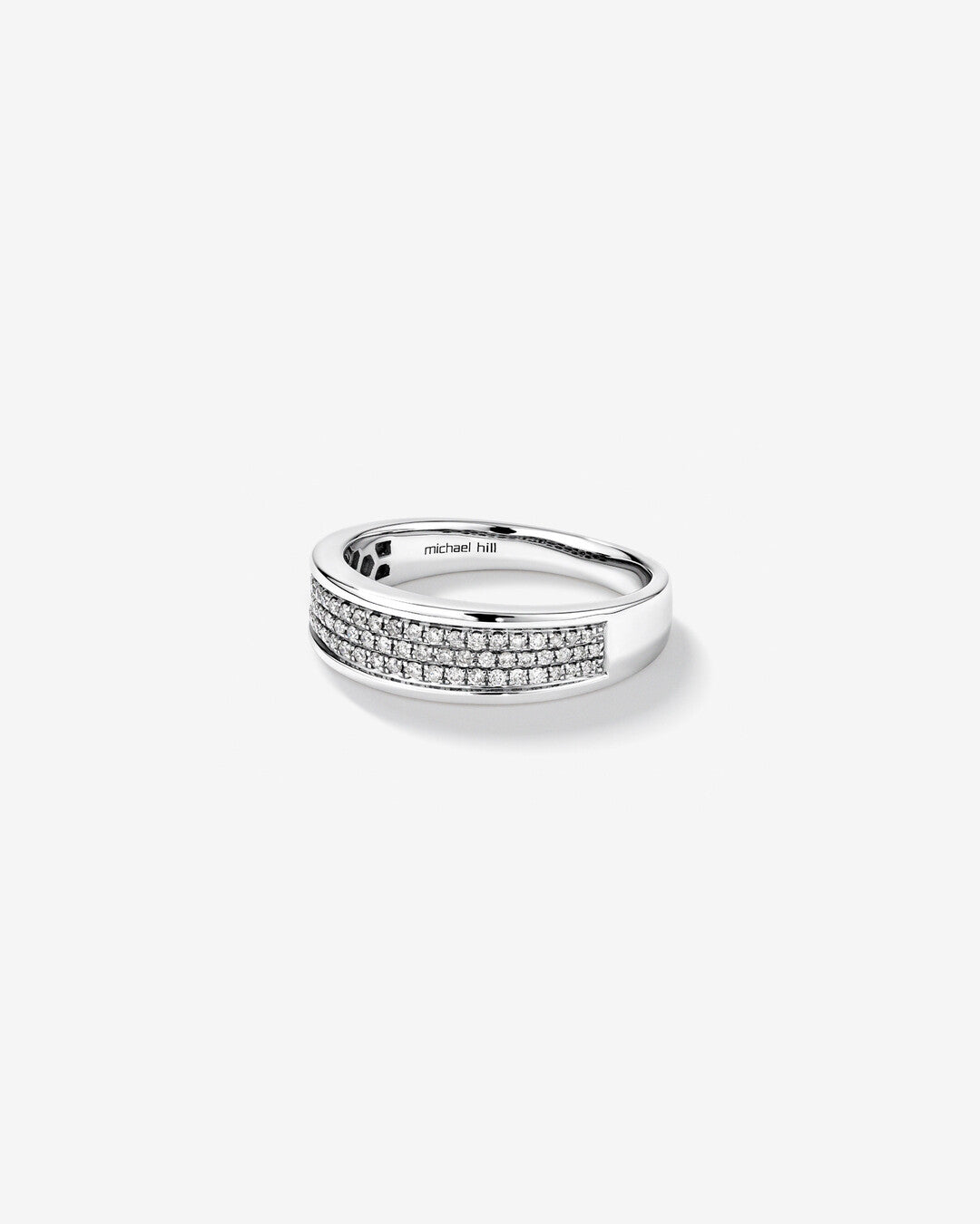 0.30 CT Round Moissanite Pave Men's Wedding Band in Solid Gold 4