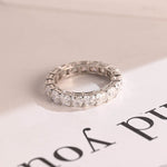 Stunning 0.5 TCW Asscher Moissanite Stones Full Eternity Wedding Band 3
