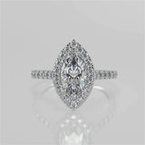 Stunning 1.05 CT Marquise Moissanite Engagement Ring with Halo & Pave Design 5