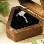 Stunning 1.0 - 2.0 CT Emerald Moissanite Engagement Ring with Hidden Halo Design 4