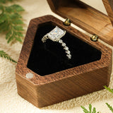 Stunning 1.0 - 2.0 CT Emerald Moissanite Engagement Ring with Hidden Halo Design 4