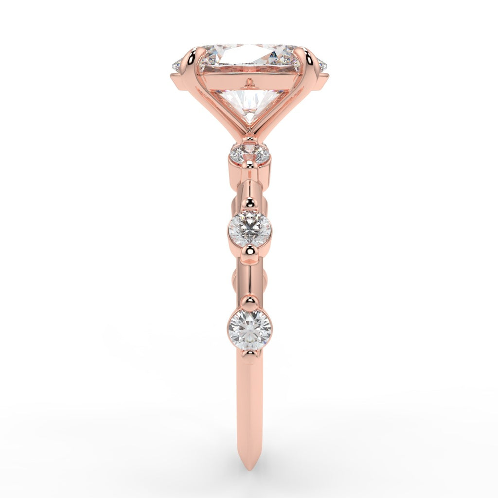 Stunning 2.11 CT Oval Moissanite Engagement Ring with Dainty Pave Design 10